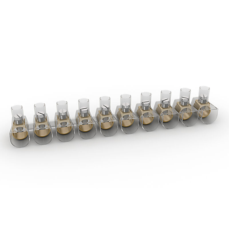 foto del prodotto confezione lotto 100 pezzi morsetti stecche morsetto trasparente isolante serraggio vite per cavi elettrici fino a 10 mm