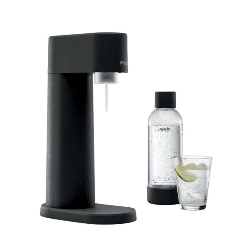 foto del prodotto confezione macchina per gasatura acqua bottiglia da 1l nera eur wd002f b fr mysoda
