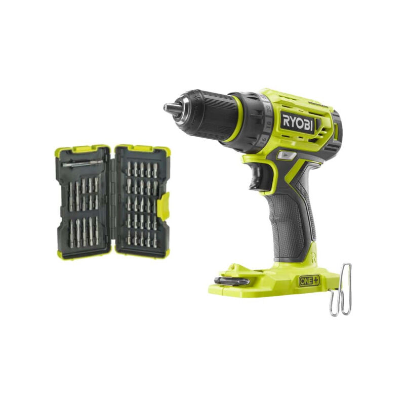 foto del prodotto confezione ryobi 18v oneplus brushless senza batteria o caricabatterie r18dd7 0 valigetta antiurto 40 punte supporto