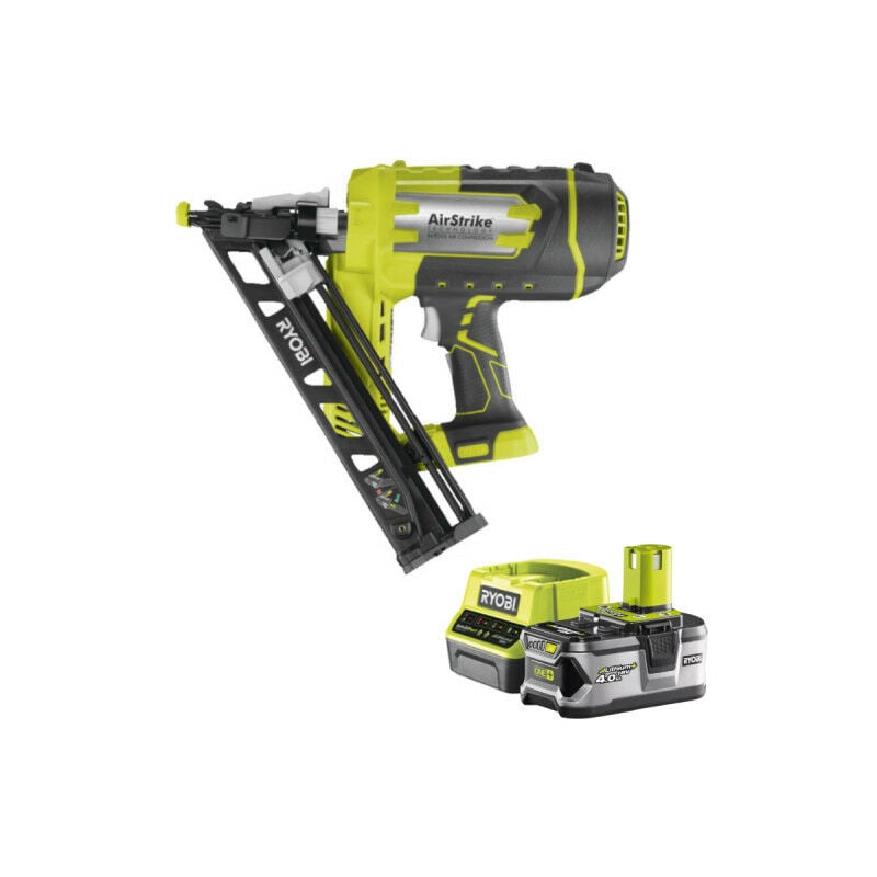 foto del prodotto confezione ryobi 18v oneplus r15gn18 0 chiodatrice ad aria inclinata 1 batteria 4,0ah 1 caricatore rapido rc18120 14