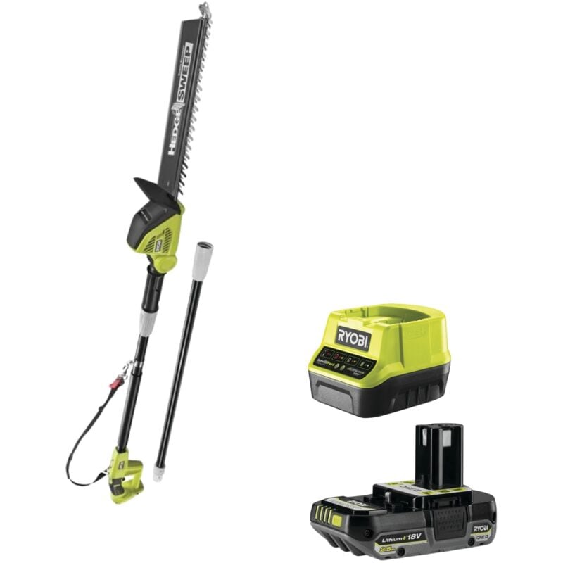 foto del prodotto confezione ryobi 18v tagliasiepi oneplus opt1845 1 batteria 2,5ah 1 caricatore rapido rc18120 125