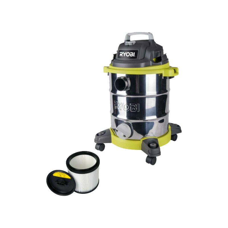 foto del prodotto confezione ryobi aspirapolvere a umido asciuga rvc 1530ipt g 1500w 30l filtro di ricambio lavabile rakvacfw2030
