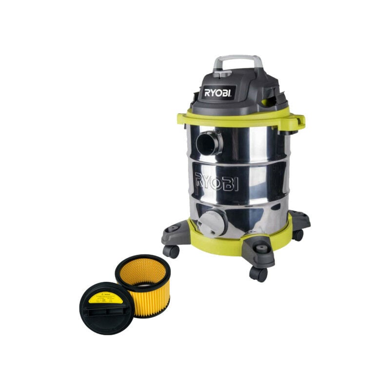foto del prodotto confezione ryobi aspiratore a umido asciutto rvc 1530ipt g 1500w 30l filtro di ricambio rakvacf2030