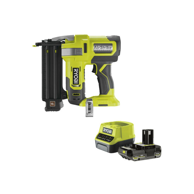 immagine 0 del prodotto confezione ryobi chiodatrice ad aria compressa r18gn18 0 18v oneplus 1 batteria 2.0ah 1 caricatore rapido rc18120 