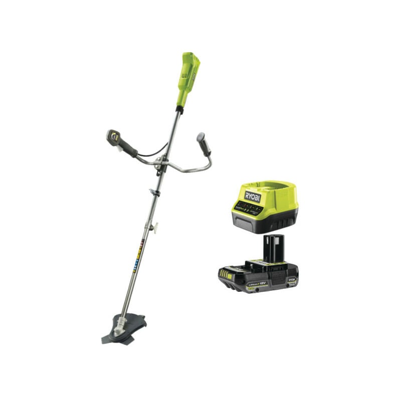 foto del prodotto confezione ryobi decespugliatore obc1820b 18v oneplus 1 batteria 2.0ah 1 caricatore rapido