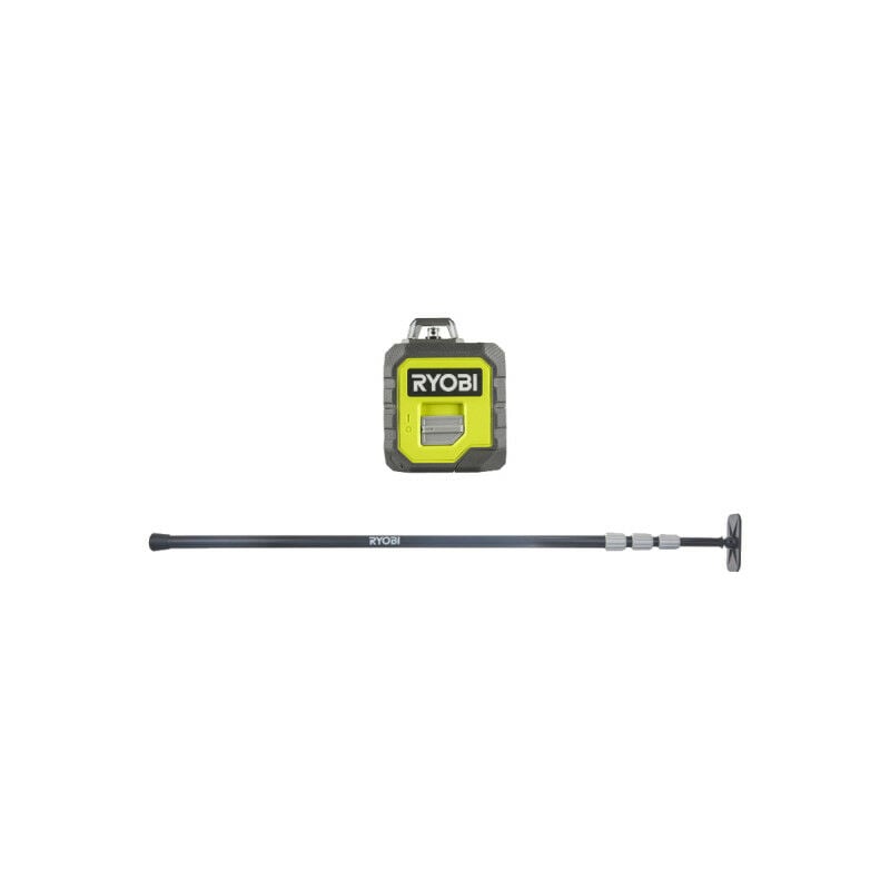 foto del prodotto confezione ryobi laser verde 360 rb360gll portata 25 m asta telescopica rbcltp1 320 cm