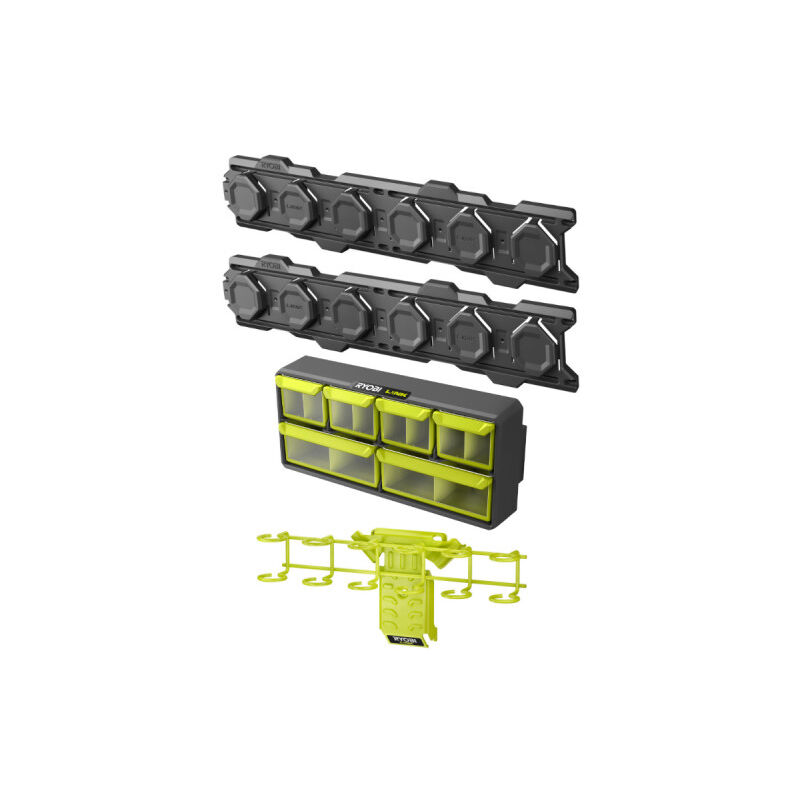 foto del prodotto confezione ryobi link system 2 guide a parete porta cacciavite organizzatore regolabile