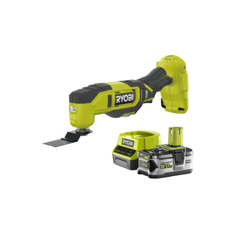 foto del prodotto confezione ryobi multitool 18v oneplus rmt18-0 - 1 batteria 5.0ah - 1 caricatore rapido rc18120-150