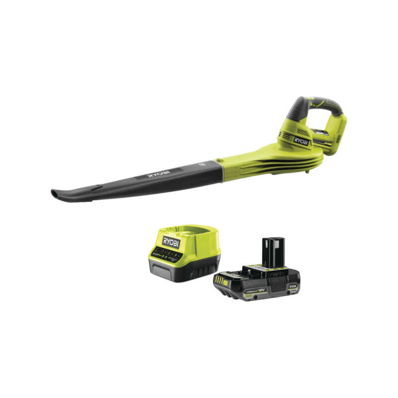 foto del prodotto confezione ryobi obl1820s soffiatore 18v oneplus 1 batteria 2.0ah 1 caricatore rapido