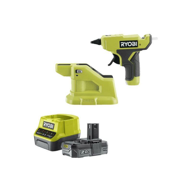 foto del prodotto confezione ryobi pistola per colla 18v oneplus rglm18 0 1 batteria 2,0ah 1 caricatore rapido