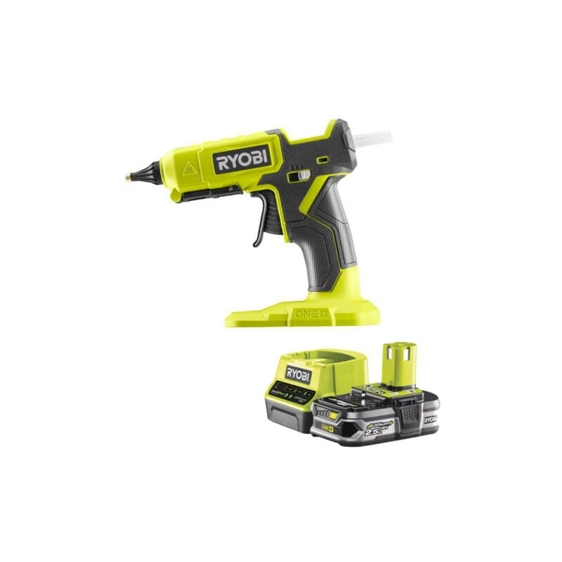 foto del prodotto confezione ryobi pistola per colla 2 temperature 18v oneplus rgl18 0 1 batteria 2,5ah 1 caricatore rapido rc18120 12