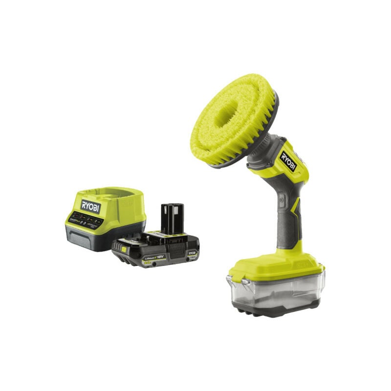 foto del prodotto confezione ryobi spazzola elettrica 18v oneplus r18cps 0 1 batteria 2.0ah 1 caricatore rapido 2.0ah rc18120 120