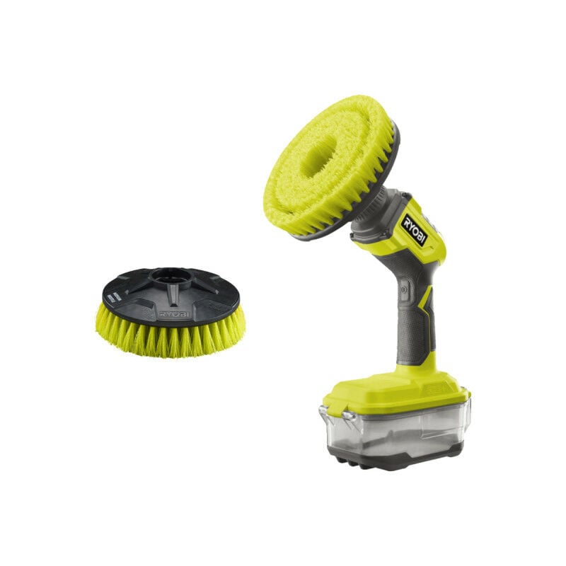 foto del prodotto confezione ryobi spazzola elettrica r18cps 0 18v oneplus senza batteria e caricabatterie testina rakscrubm per m
