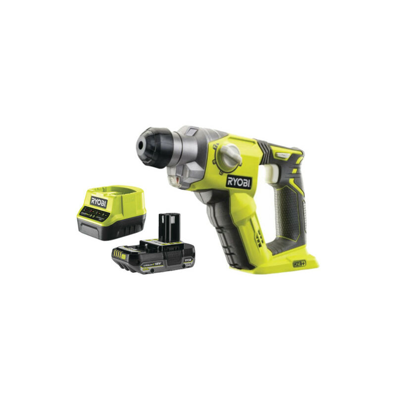 foto del prodotto confezione ryobi trapano a percussione r18sds 0 18v oneplus 1 batteria 2.0ah 1 caricatore rapido