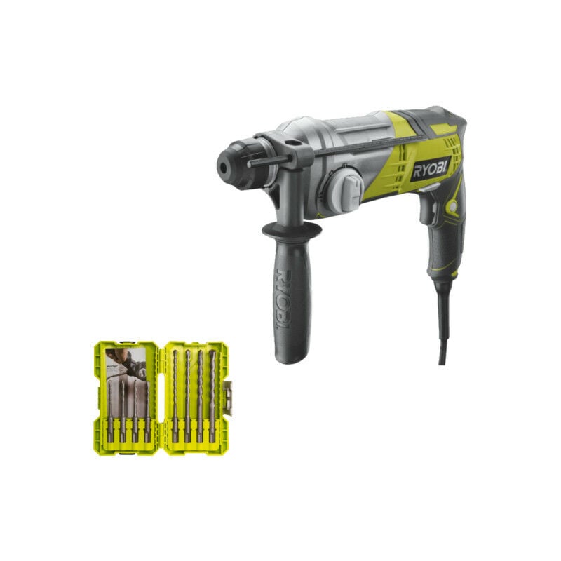 foto del prodotto confezione ryobi trapano a percussione rsds680 ka2 sdsplus 680w scatola di impilamento 8 trapani rak08sds2 sds