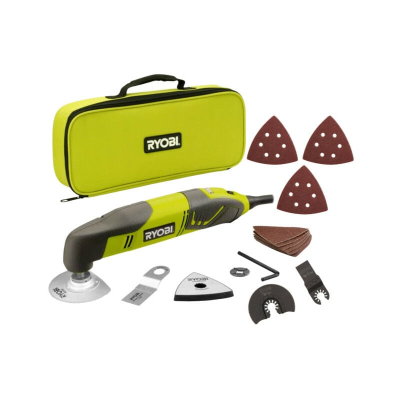 foto del prodotto confezione ryobi utensile multifunzione rmt200 s 200w kit 12 pezzi rakmt12kit