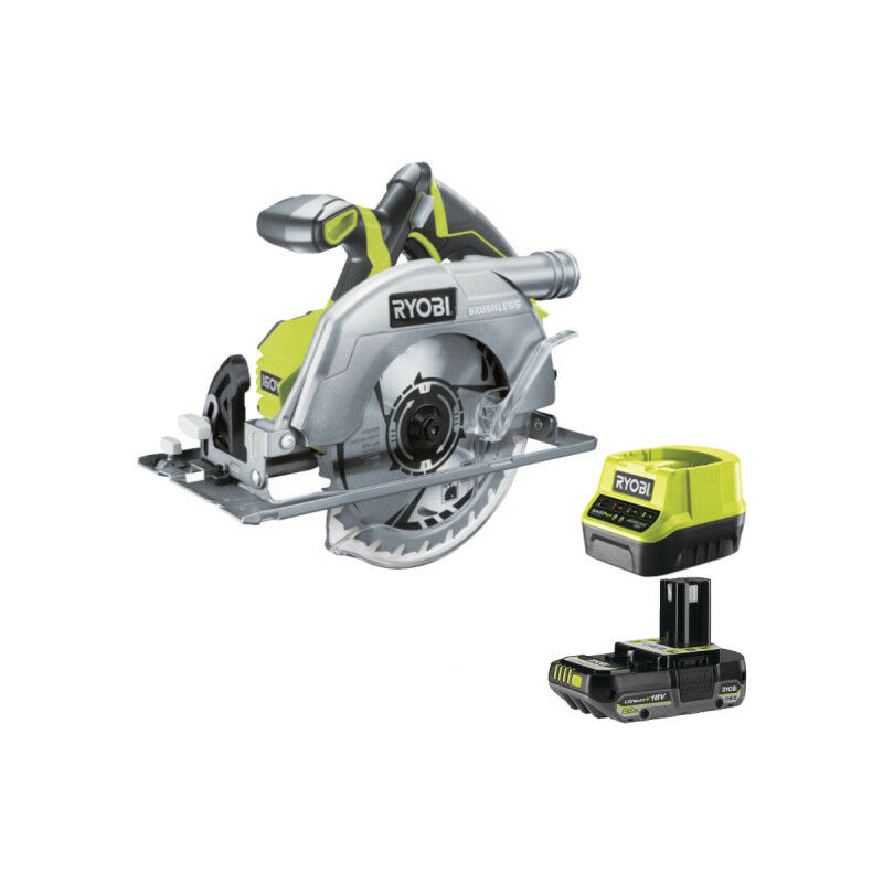 foto del prodotto confezione sega circolare ryobi r18cs7-0 - 18v oneplus brushless - 1 batteria 2.0ah - 1 caricatore rapido
