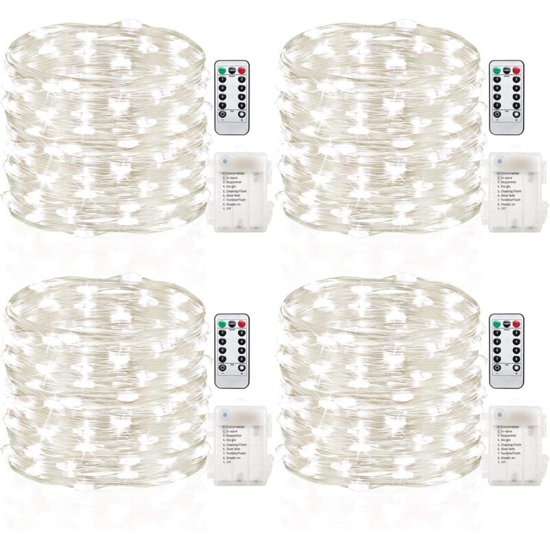 foto del prodotto confezioni da 50 piedi 16,4 piedi luci a batteria con timer telecomando luci fatate in filo di rame impermeabili per camera da letto interni ed