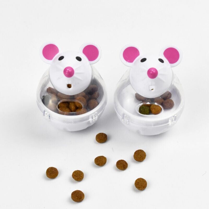 foto del prodotto confezioni di distributore di cibo a forma di topo in piedi, giocattolo per l alimentazione, snack ball, distributore di cibo, giocattolo interattivo