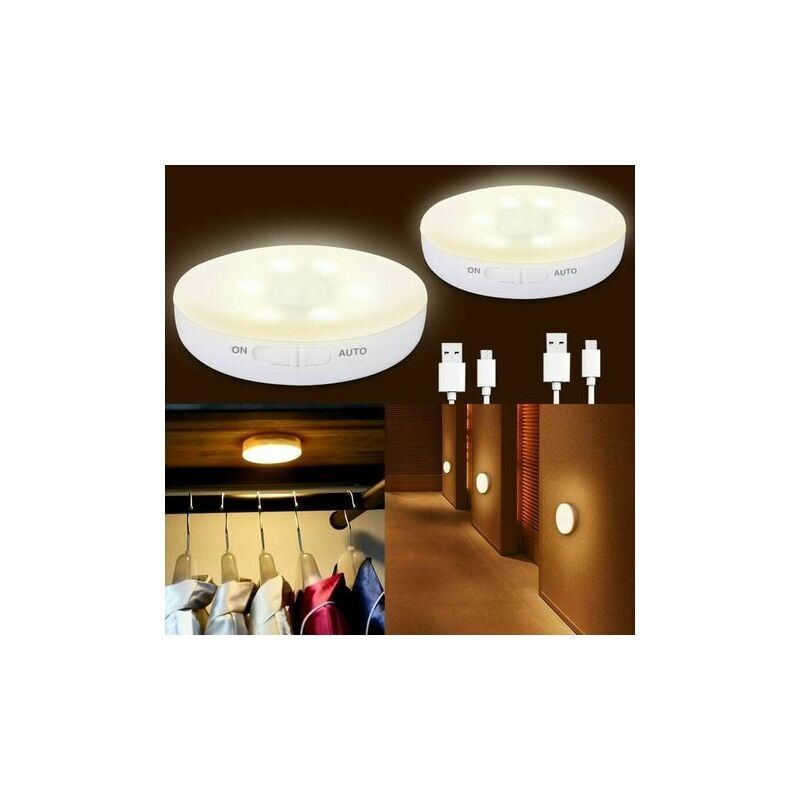 foto del prodotto confezioni di luci notturne a led per bambini con sensore di movimento e sensore di luce, lampada da parete autoadesiva ricaricabile tramite usb per