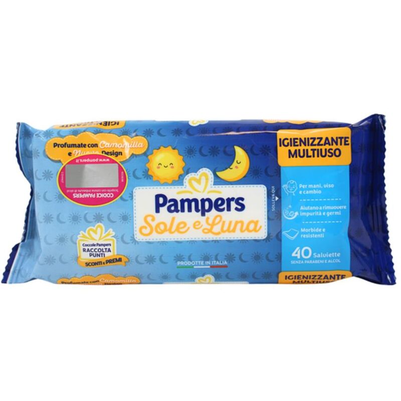 foto del prodotto confezioni di pampers 240 salviette umidificate bambini sole luna