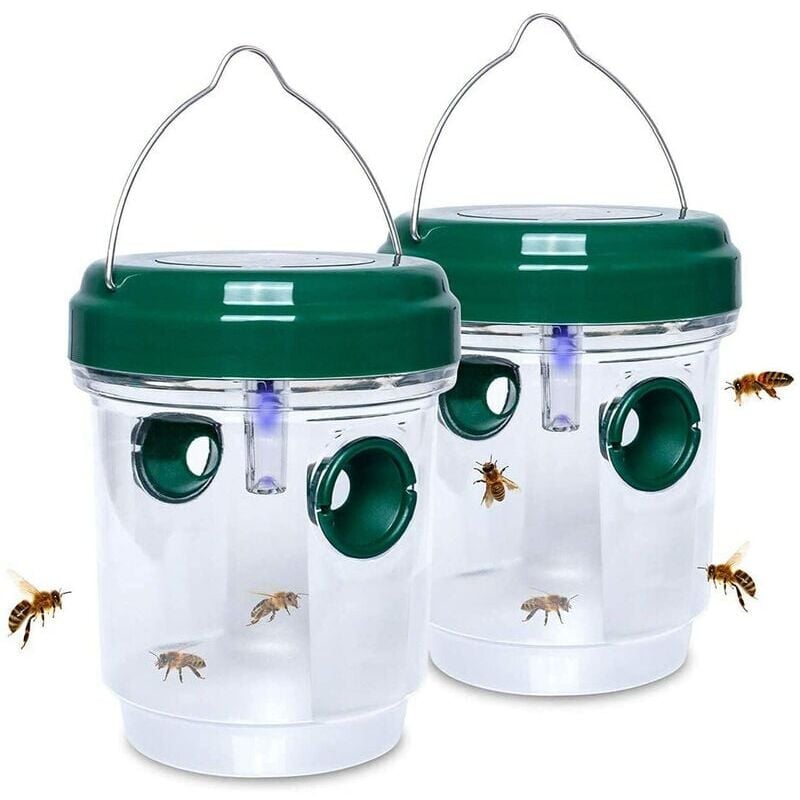 foto del prodotto confezioni di trappola solare per vespe, trappola per api carpentiere, trappola per vespe riutilizzabile per esterni, trappola per calabroni,