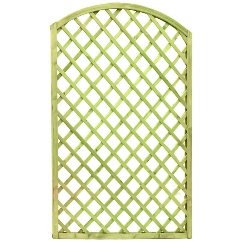 foto del prodotto confine pannello grigliato con arco in legno cm. 90x160 180 h