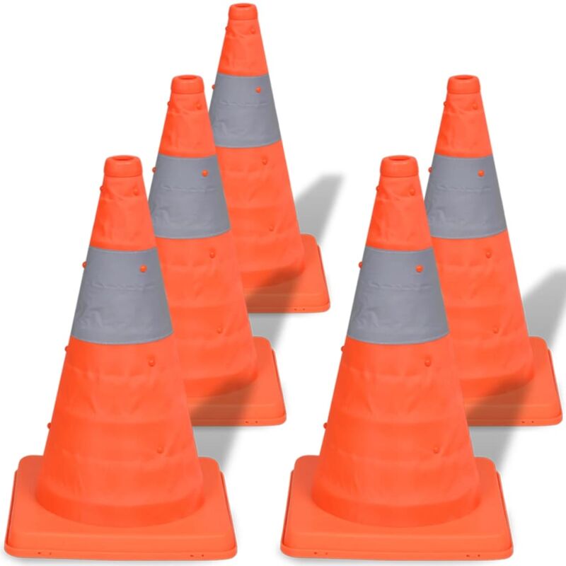 foto del prodotto coni stradali segnaletici 5 pz pop up 42 cm vidaxl