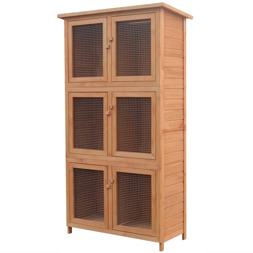 foto del prodotto conigliera a 6 stanze per animali piccoli in legno cod mxl 53023