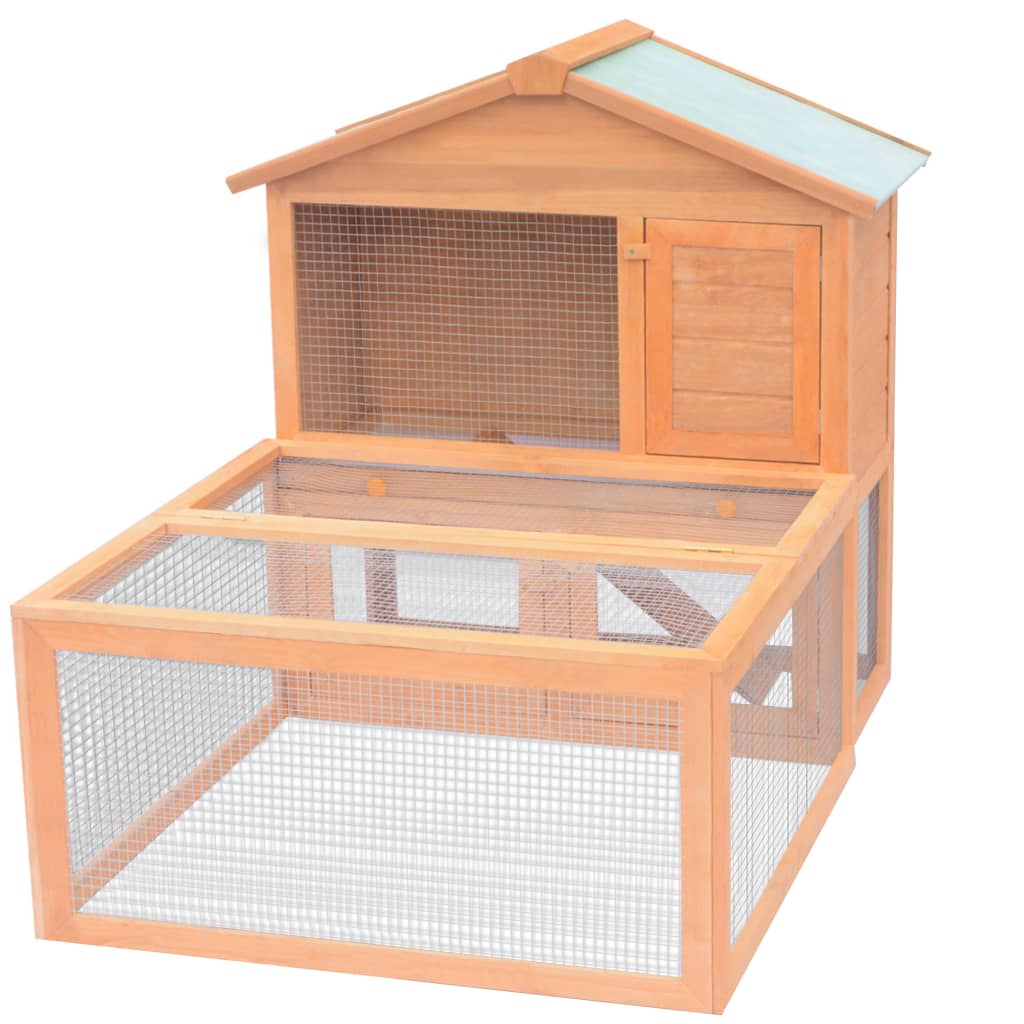 foto del prodotto conigliera all 39 aperto per animali piccoli in legno cod mxl 41849
