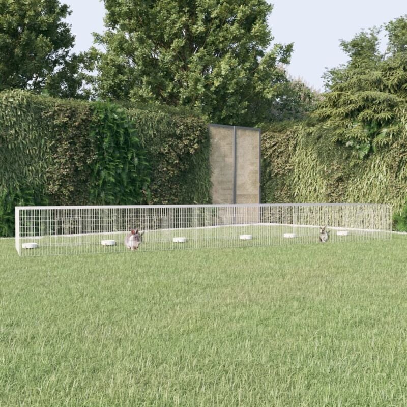 foto del prodotto conigliera con pannelli in ferro zincato argento varie dimensioni dimensioni 541 x 109 x 54 cm