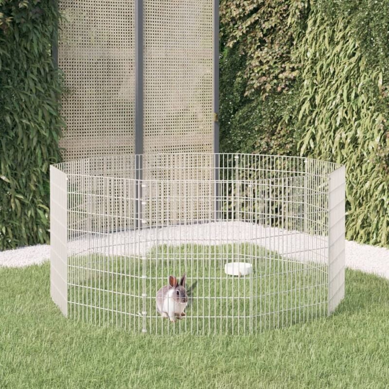 foto del prodotto conigliera da esterno in ferro zincato argento varie dimensioni dimensioni 54 x 80 cm