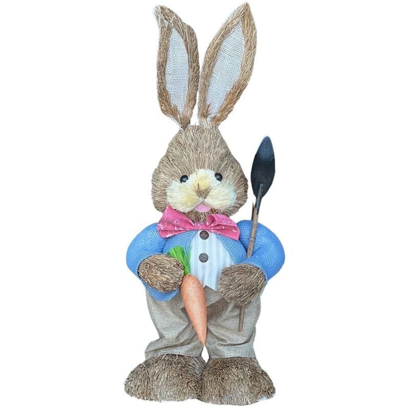 foto del prodotto coniglio pasquale rabbit in paglia rafia alto 60 cm per decorazioni