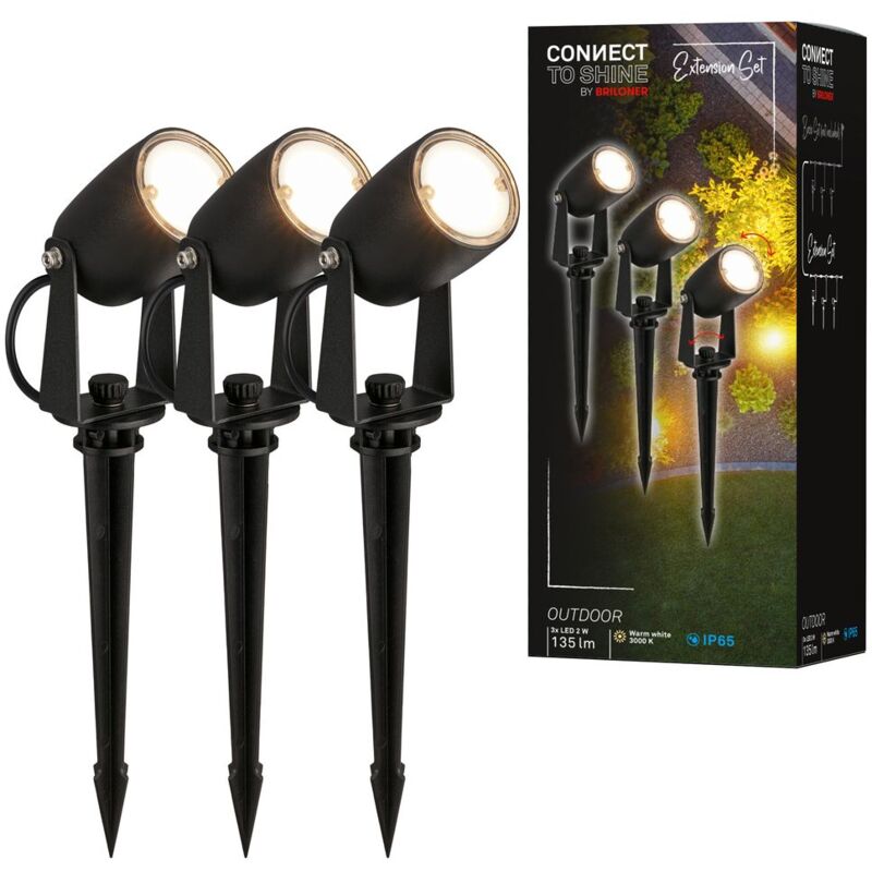 foto del prodotto connect to shine set di espansione iris con set di 3 faretti da giardino a led, ip65