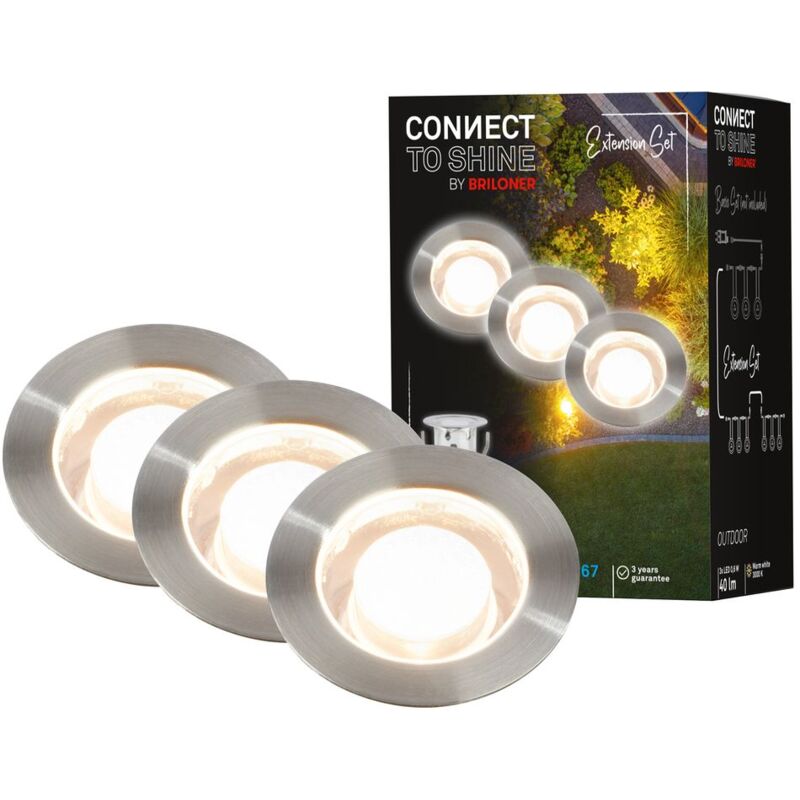 foto del prodotto connect to shine set di espansione kebony con set di 3 faretti da incasso a led, ip67