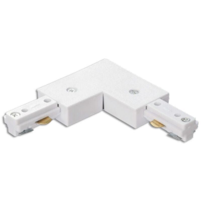 foto del prodotto connettore a l per binario elettrificato monofase 3 fili f n t bianco aigostar