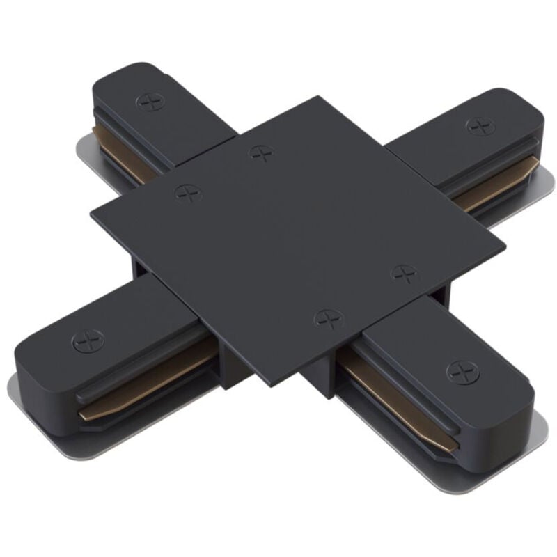 immagine 0 del prodotto connettore a x per binario in alluminio nero