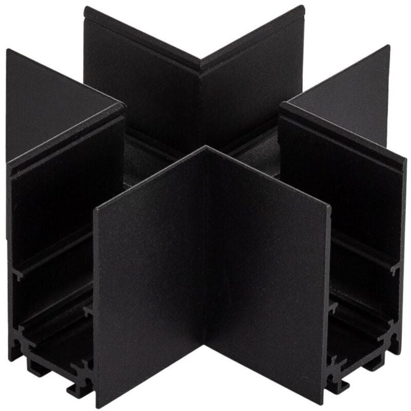 foto del prodotto connettore a x per binario magnetico a superficie 20mm nero