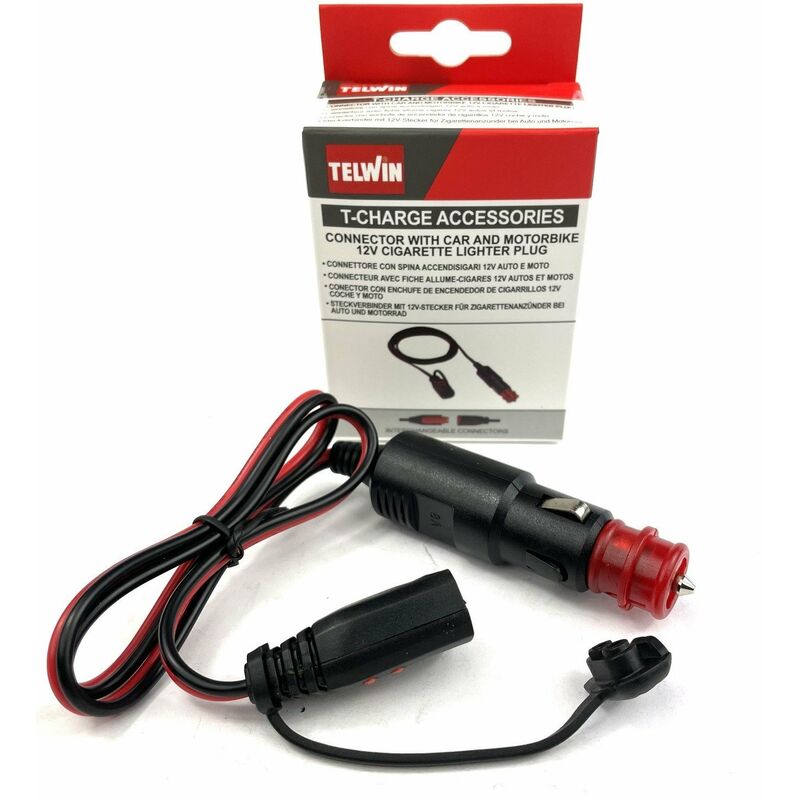foto del prodotto connettore accendisigari 12 v auto moto telwin t charge 12 20 26 evo