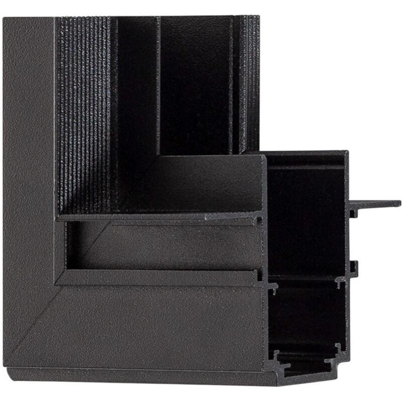 foto del prodotto connettore ad l verticale per binario magnetico da incasso 20mm nero
