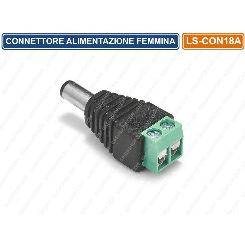 foto del prodotto connettore alimentazione maschio con morsetto polarizzato a connessione rapida