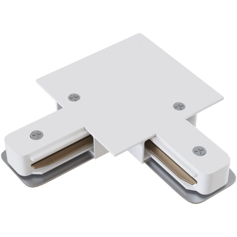 foto del prodotto connettore angolare per binario in alluminio bianco