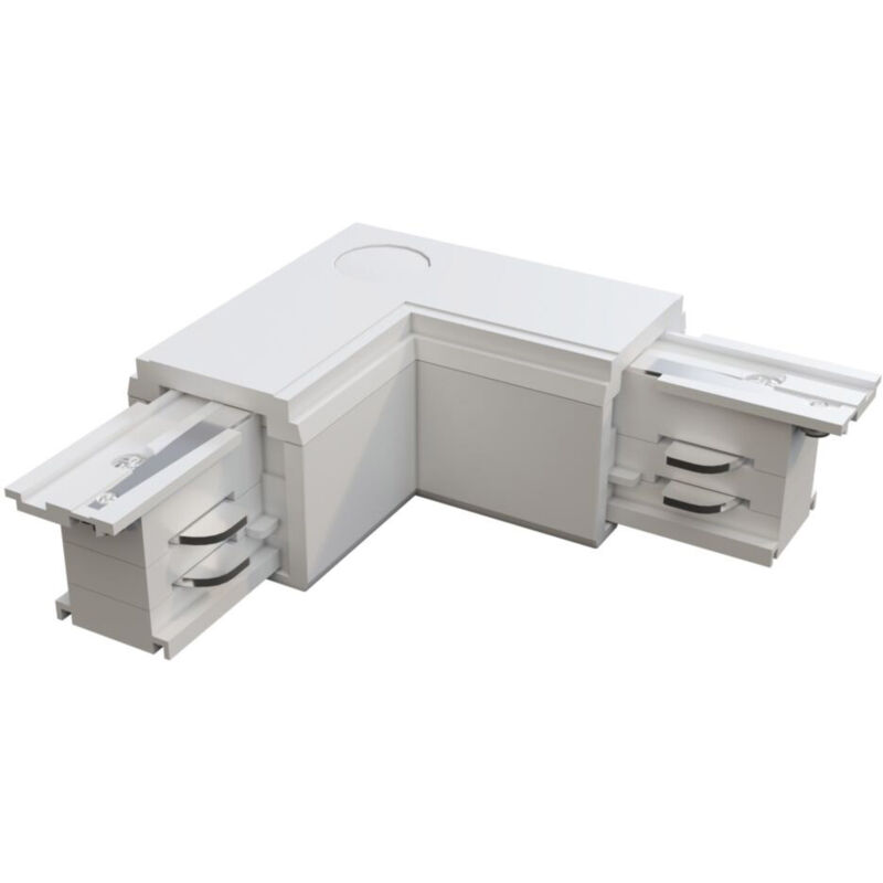 foto del prodotto connettore angolare sinistro plastica bianco