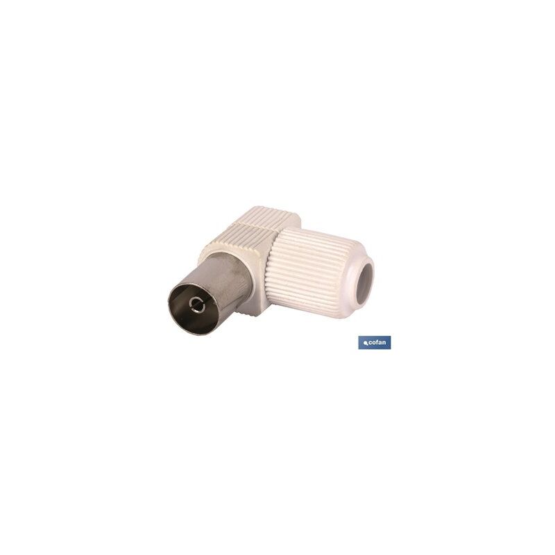 foto del prodotto connettore antenna femmina a gomito 9,5 mm 