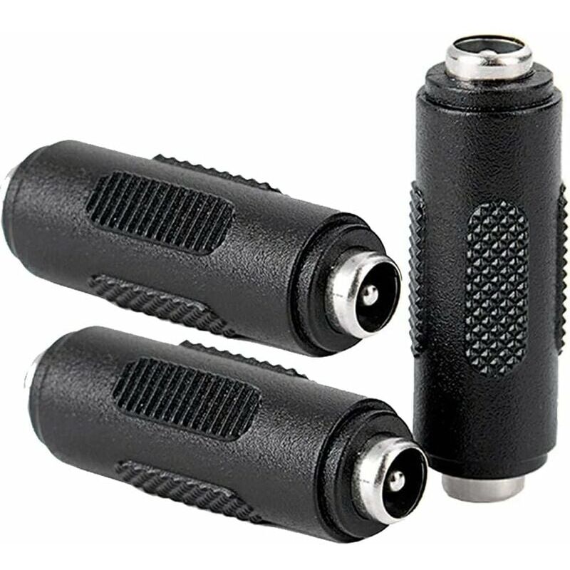 foto del prodotto connettore di alimentazione femmina femmina dc 5,5x2,1mm da 3 pezzi, adattatore accoppiatore femmina femmina per cctv
