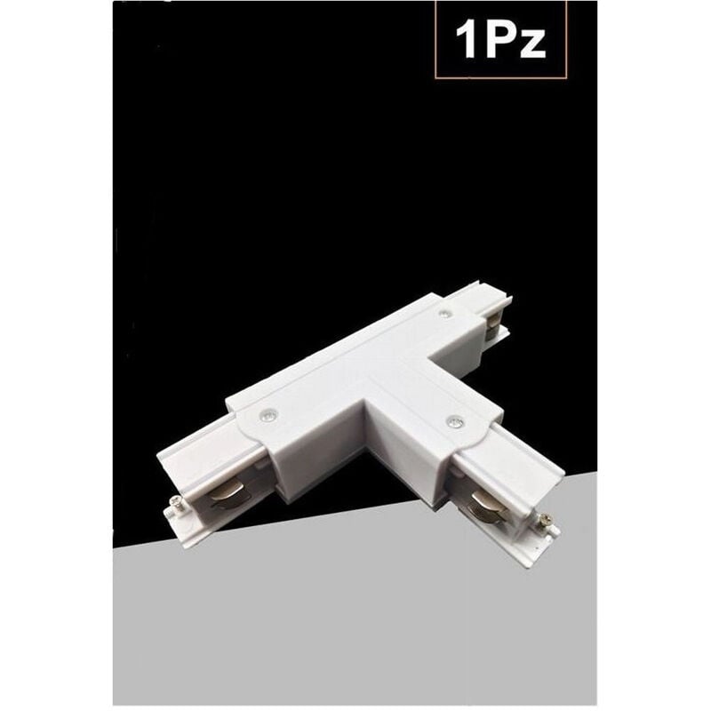 foto del prodotto connettore di tipo a t giunto per binario trifase colore bianco nero gf071-t - bianco - trade shop traesio