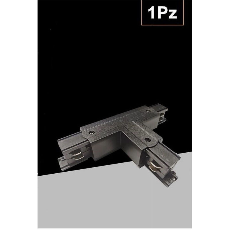 foto del prodotto connettore di tipo a t giunto per binario trifase colore bianco nero gf071-t - nero - trade shop traesio