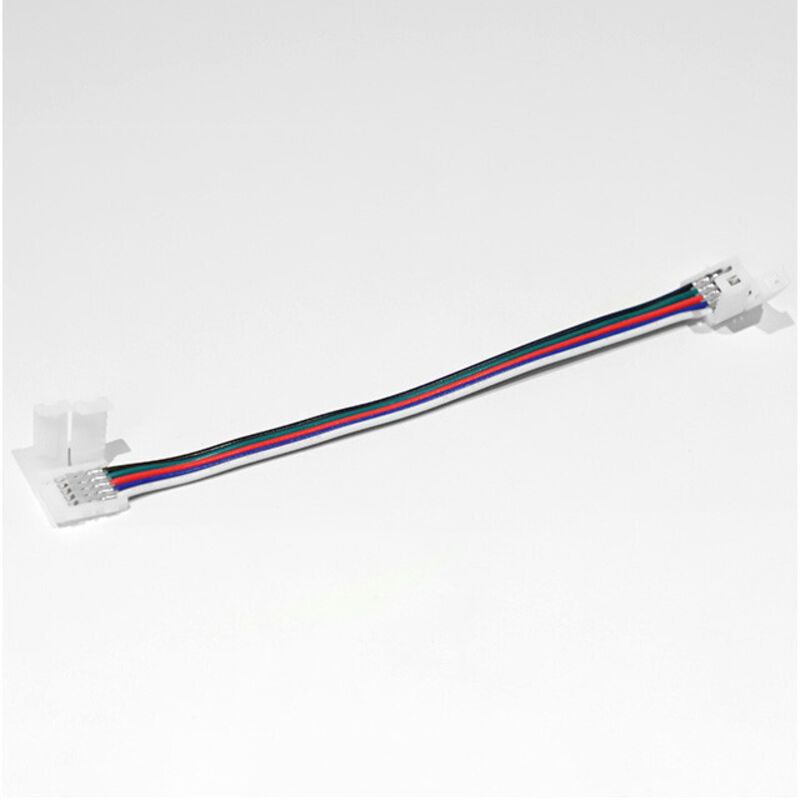 foto del prodotto connettore doppio cavo rgb w ip20 collegamento per led da 10 mm bande facile installazione