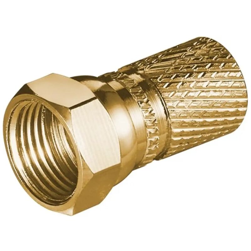 foto del prodotto connettore f vite antenna satellitare parabola rame placcato oro 7,30 mm 2 pezzi