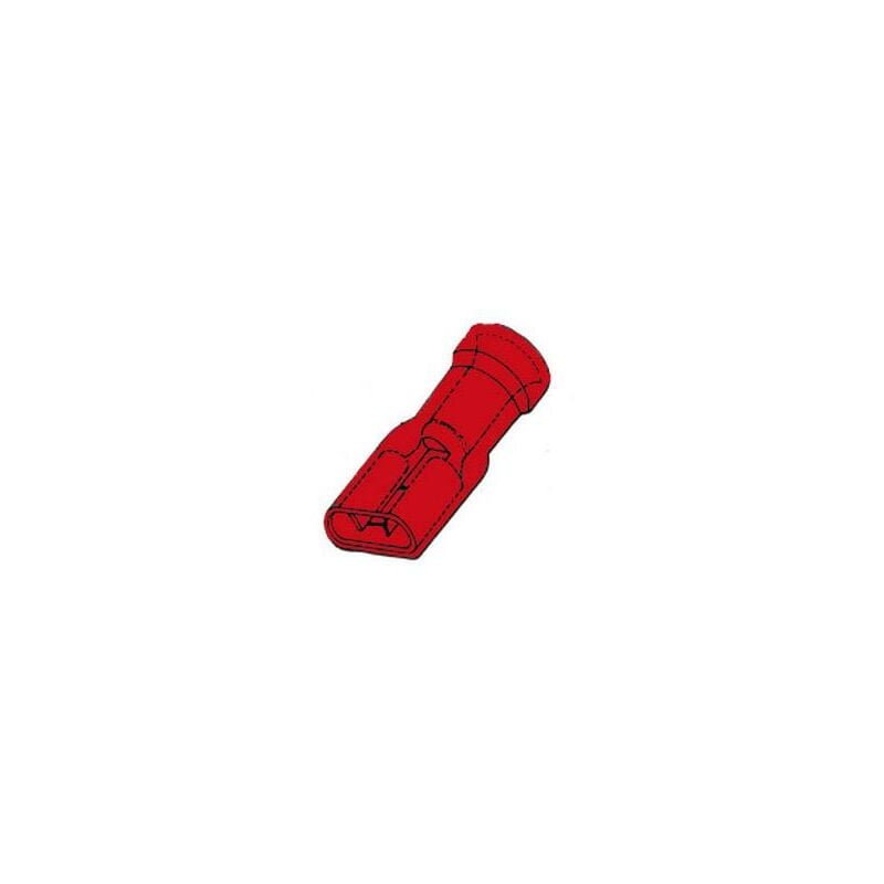 foto del prodotto connettore femmina isolato 6,4mm rosso